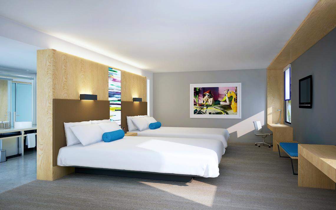 Guest rooms at The Gates hotel in South Beach.