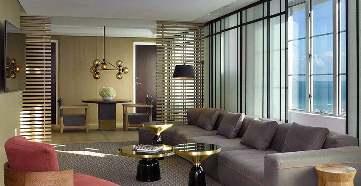 Modern interiors by Yabu Pushelberg are a draw at Hotel Victor.