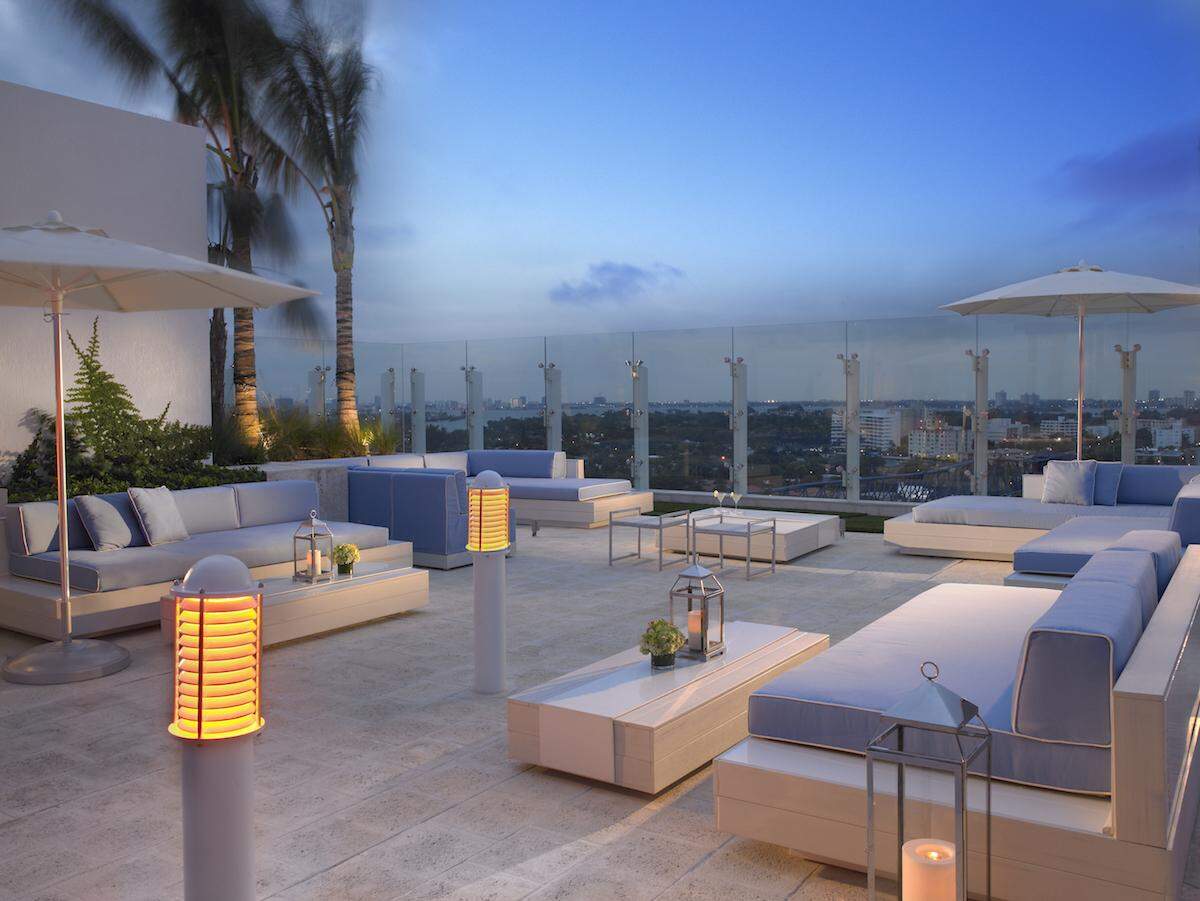 The rooftop Sky Bar at Grand Beach Hotel Surfside is the perfect perch for sunset.
