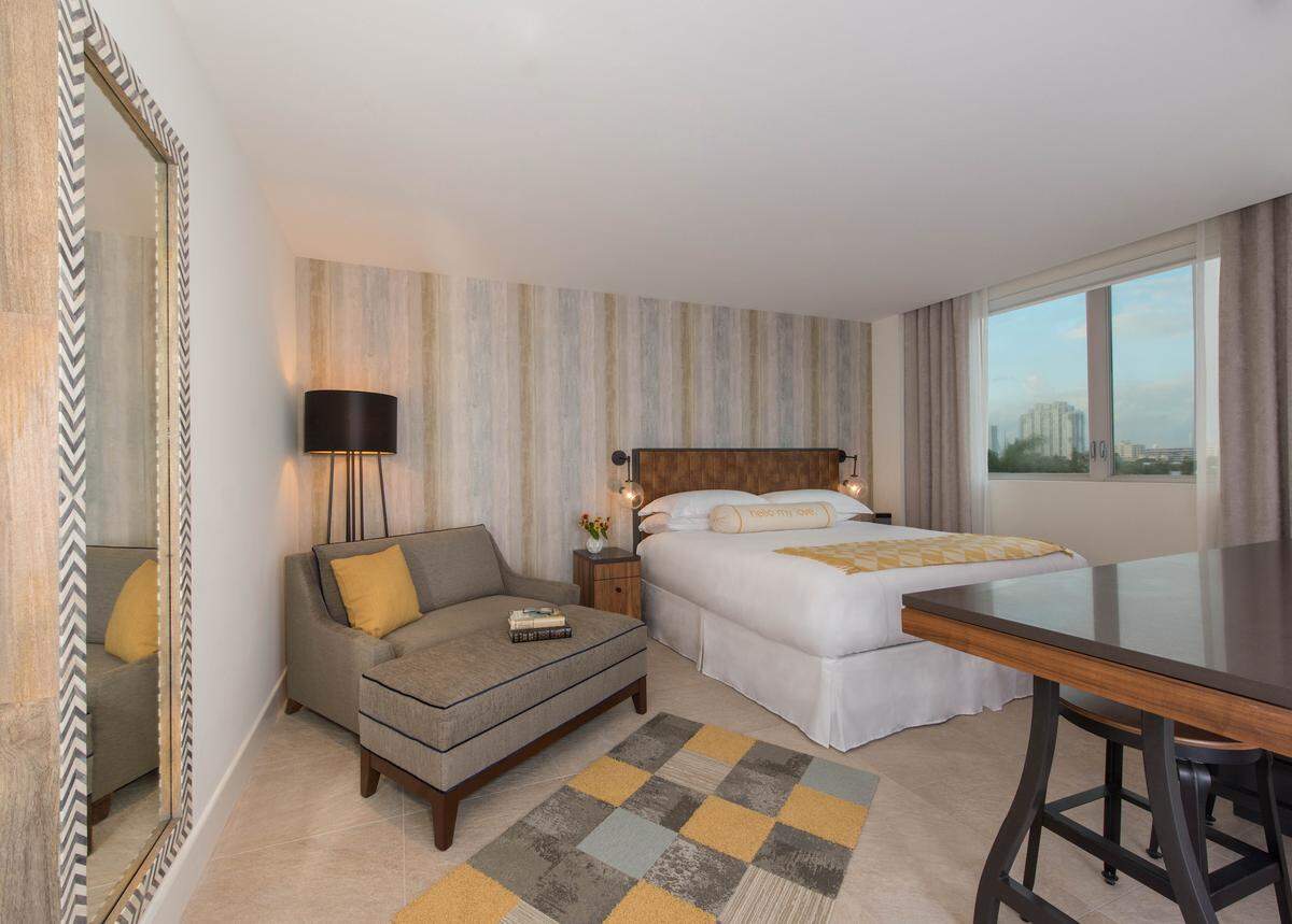 Guest rooms have a touch of style while maintaining an affordable price point.