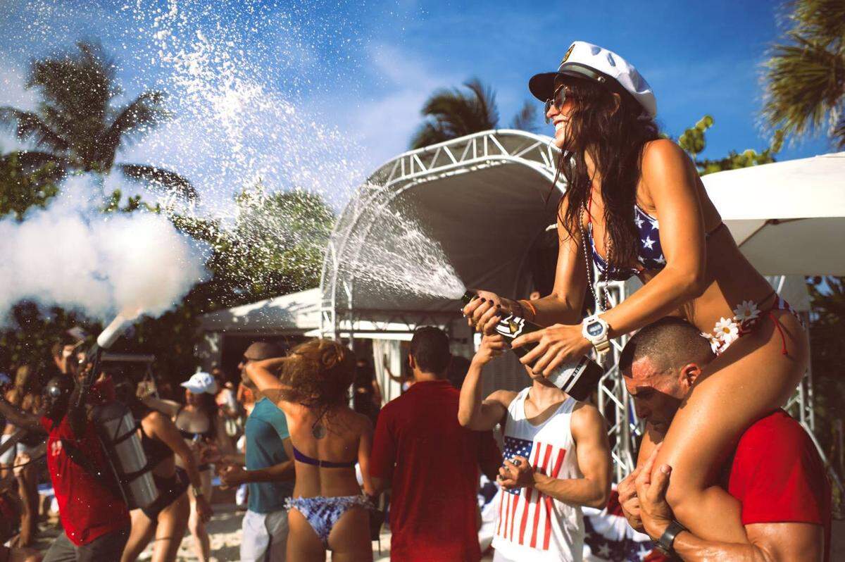 Things turn up at SLS's Hyde Beach.