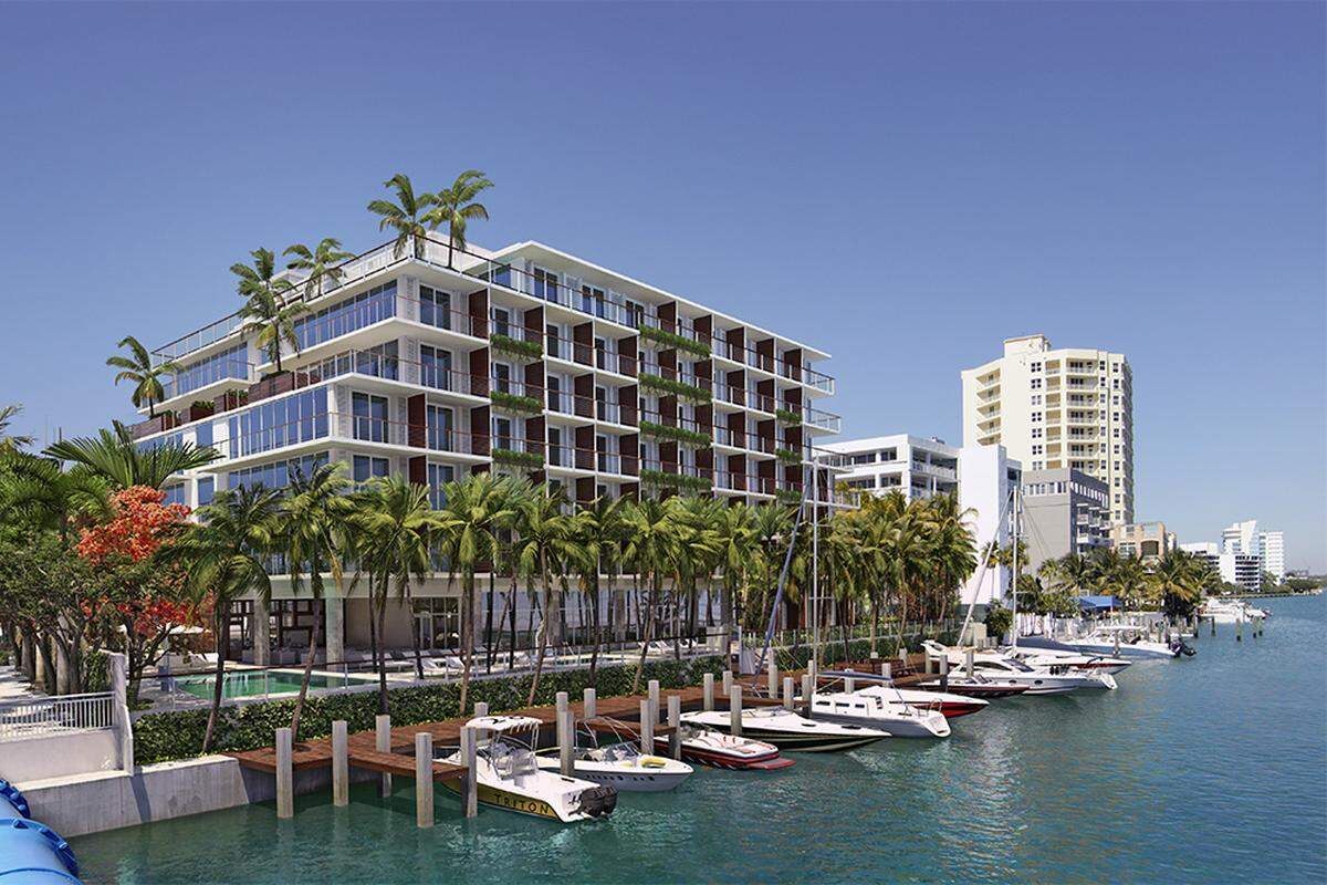 The Grand Beach Hotel overlooks Indian Creek and Bal Harbour Shops.