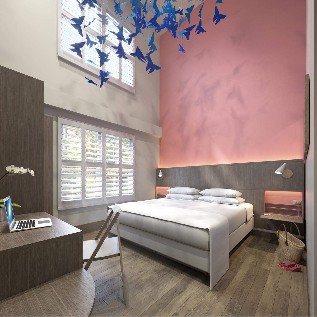 The hotel's five Ibis Rooms feature installations by artist