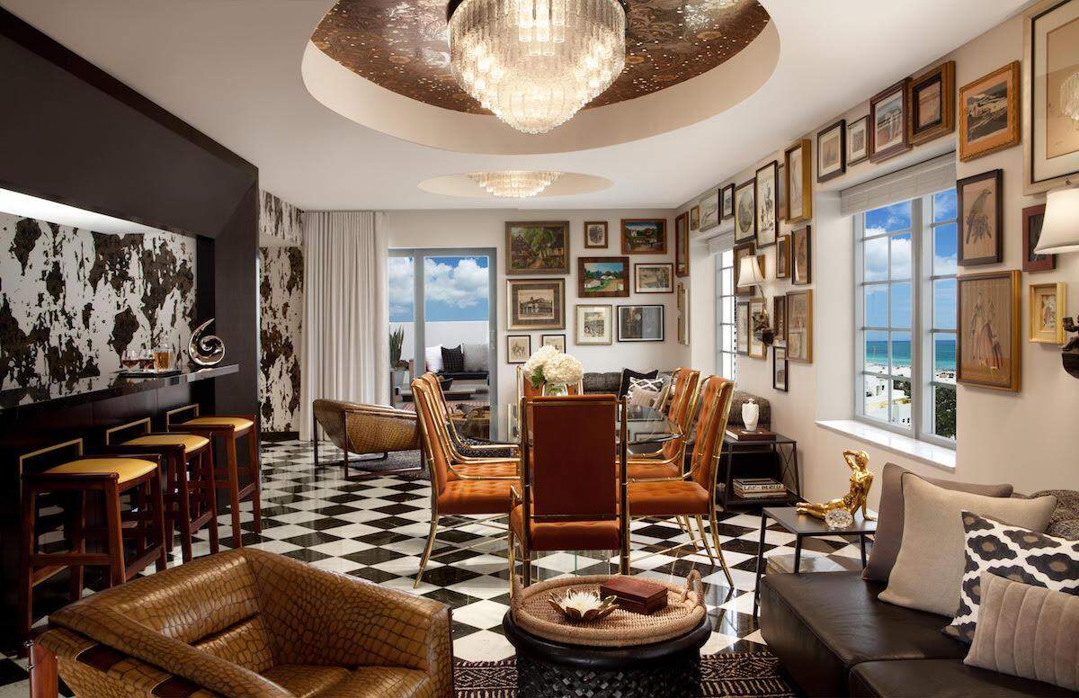 Lenny Kravitz famously designed the interiors for SLS South Beach's penthouse suites.