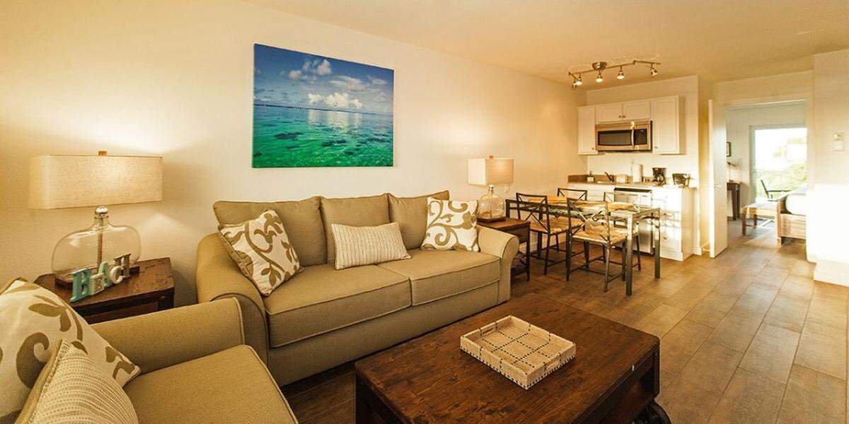 Inside a newly renovated guest room at Skipjack.