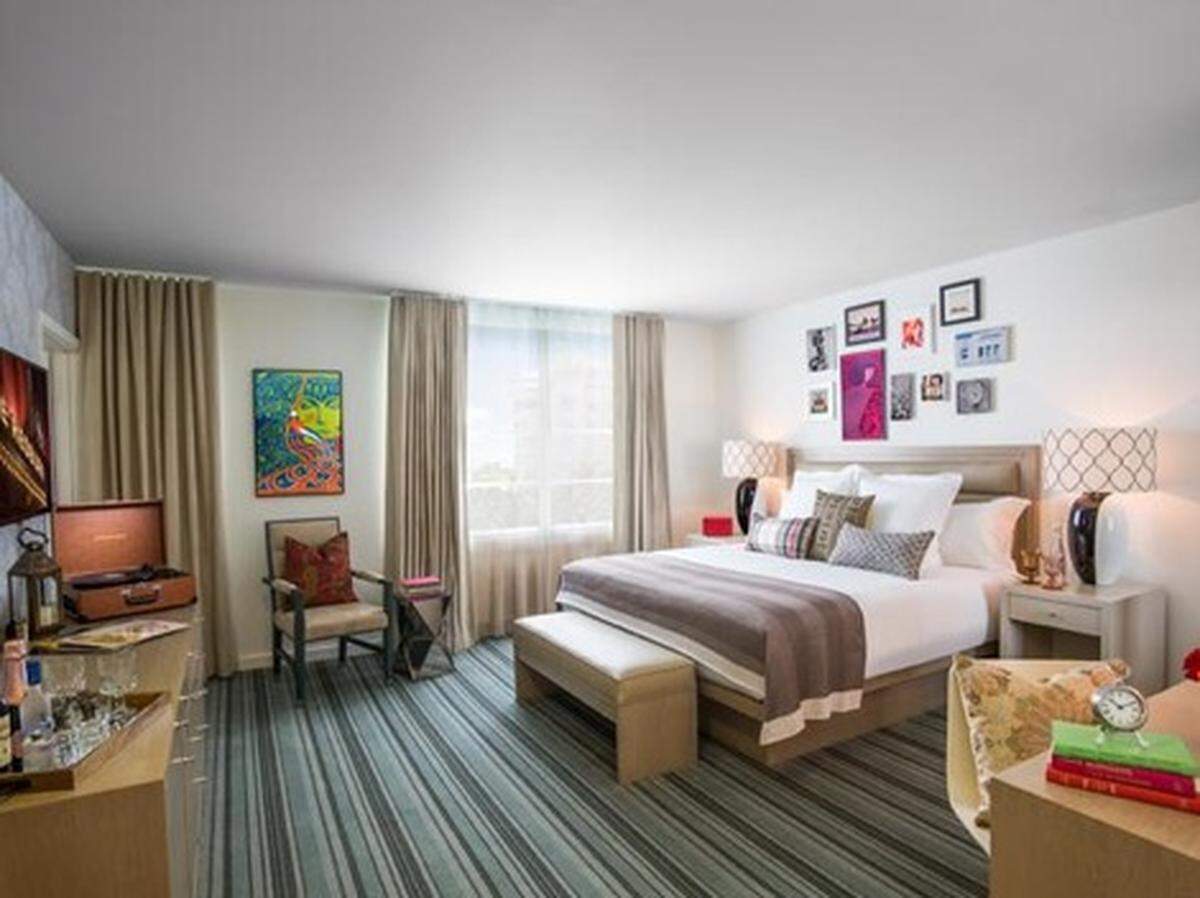 A colorful guest room at The Redbury