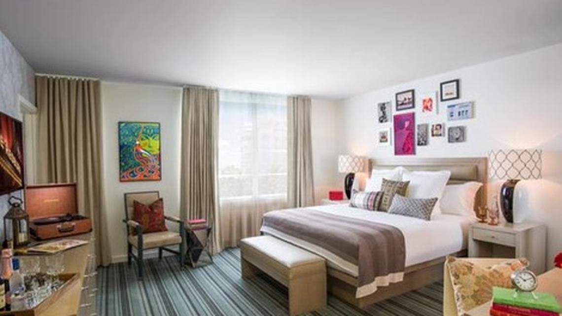 A colorful guest room at The Redbury