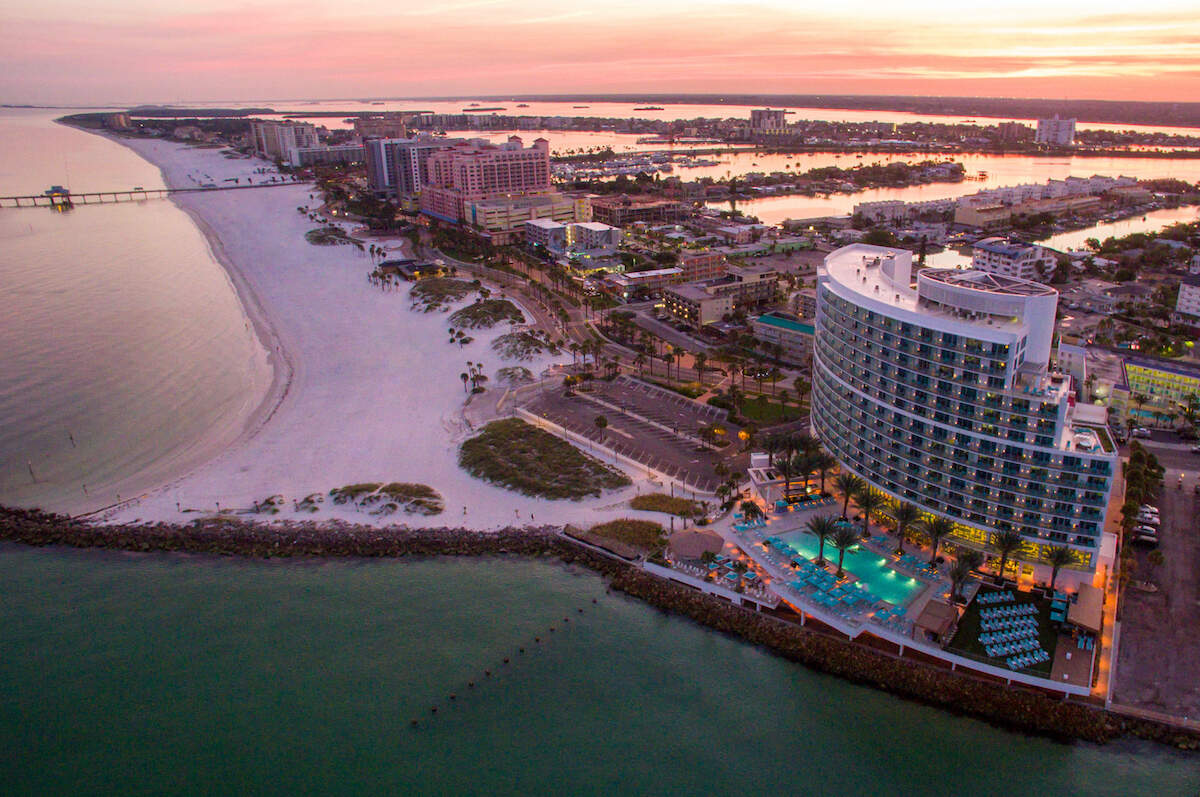 An aerial view of Opal Sands Resort.