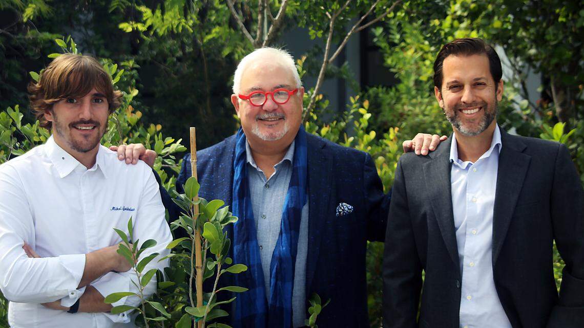 Executive Chef Mikel Goikolea (l), Terry Zarikian of the New York and South Beach Wine & Food Festivals and Andreas Schreiner of Schreiner Hospitality.