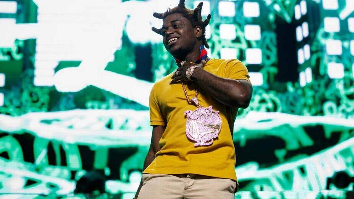 Kodak Black performs on the “Dab Stage” at the Rolling Loud music festival on Dec. 16, 2017, in San Bernardino, California.