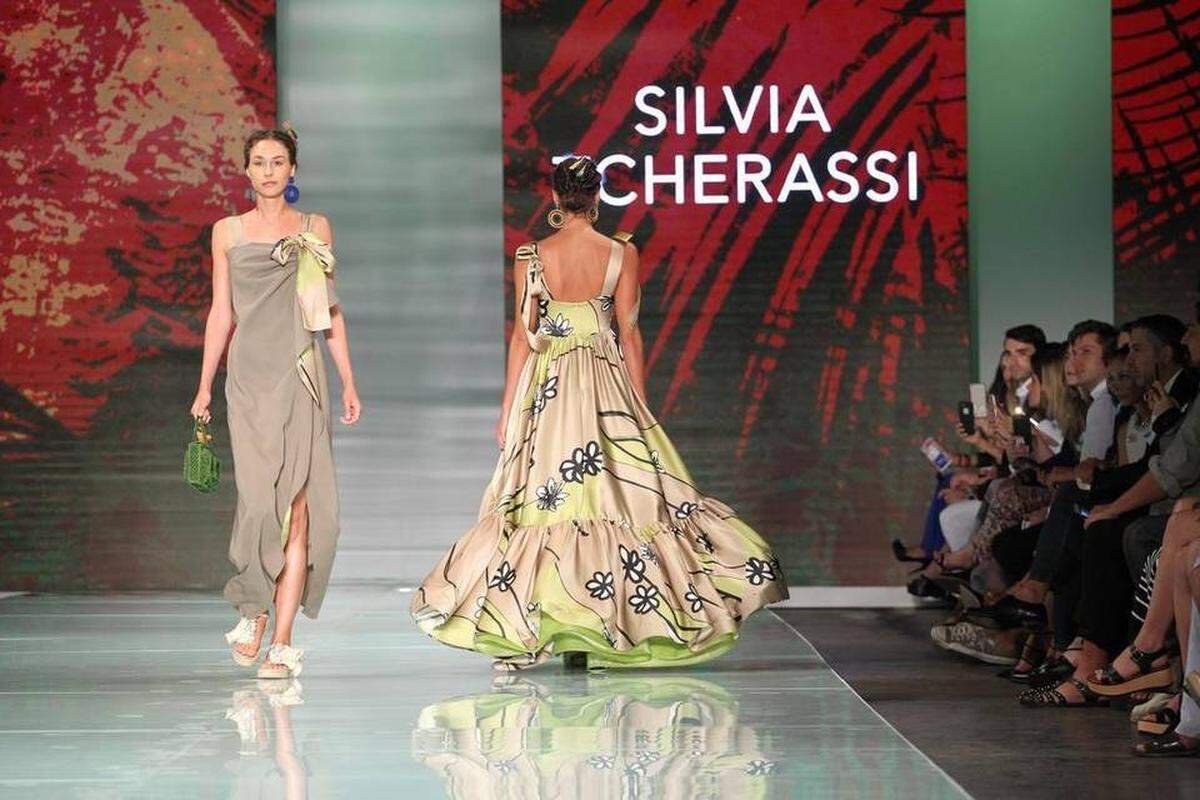 Fashion models work the runway wearing the fashion line by Miami designer Silvia Tcherassi inside the Ice Palace during Miami Fashion Week on Thursday, June 1, 2017.