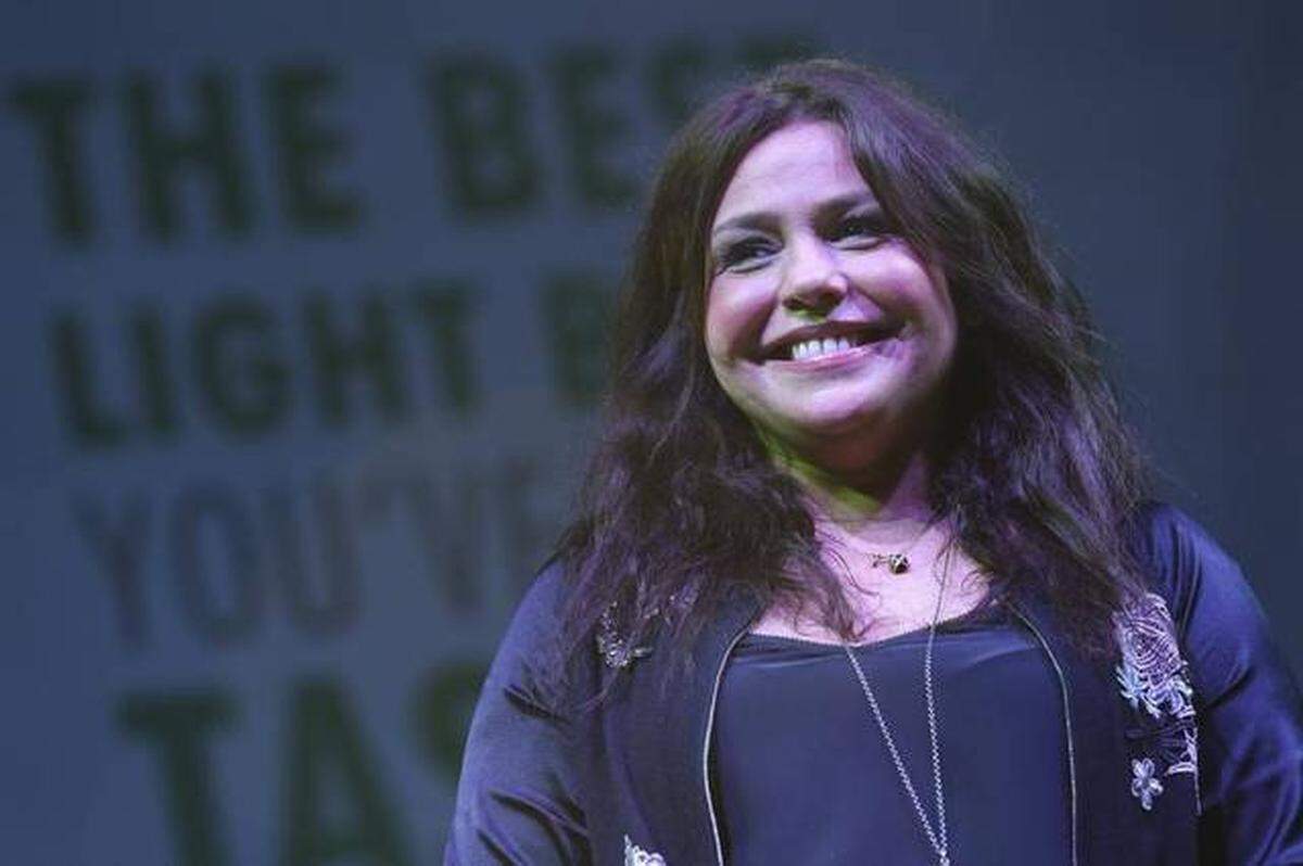Rachael Ray talks to the crowd of attendees during Burger Bash at the 2017 South Beach Wine &amp; Food Festival on Friday, Feb. 25, 2017.