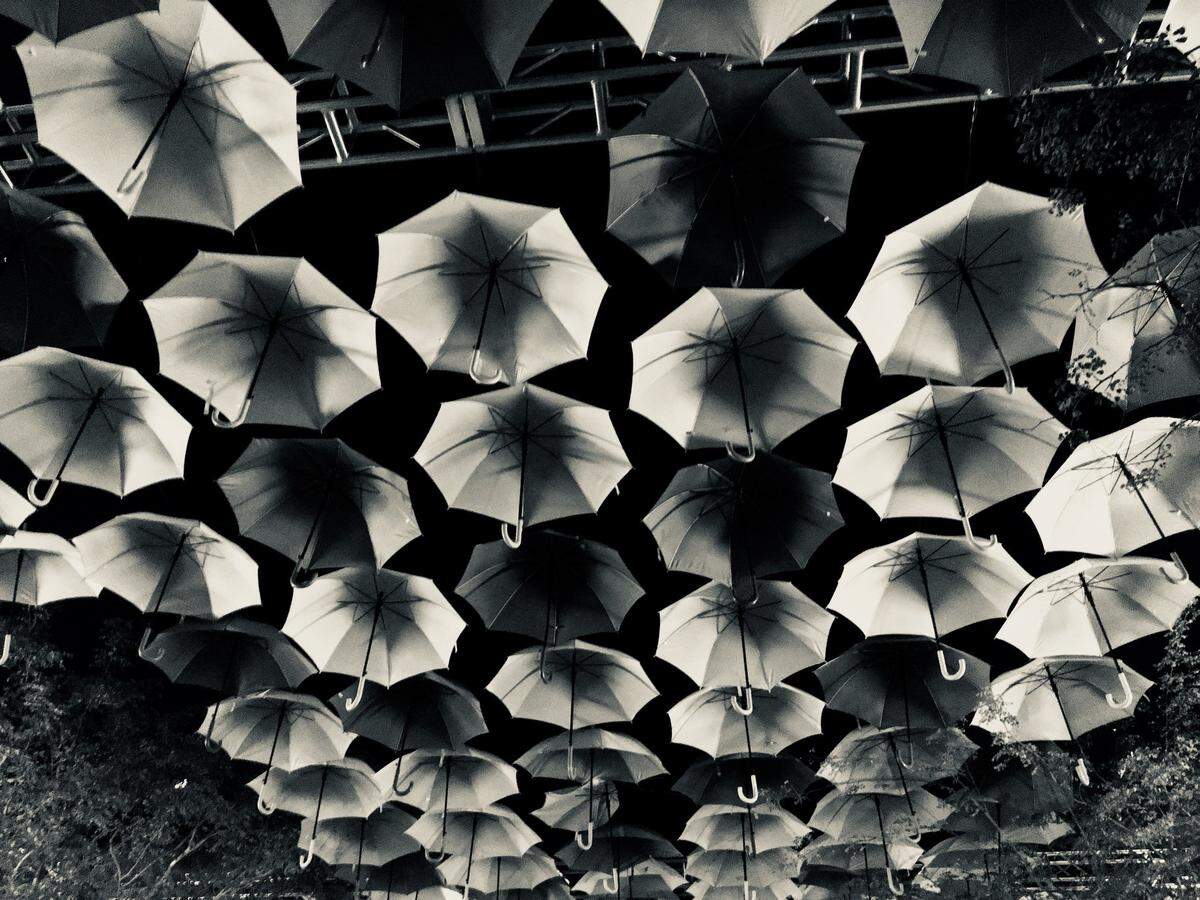 An accurate reflection of our souls when the Umbrella Sky Project came down.