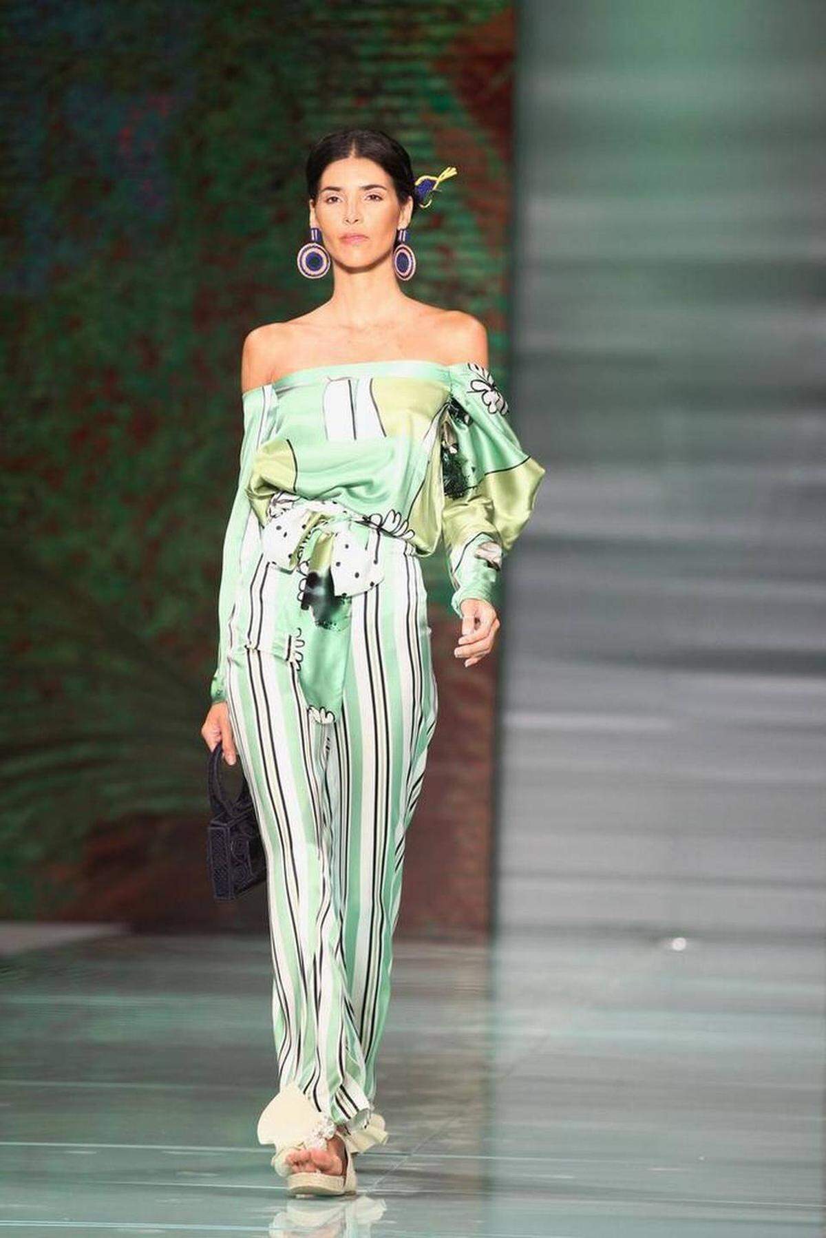 Fashion models work the runway wearing the fashion line by Miami designer Silvia Tcherassi inside the Ice Palace during Miami Fashion Week on Thursday, June 1, 2017.