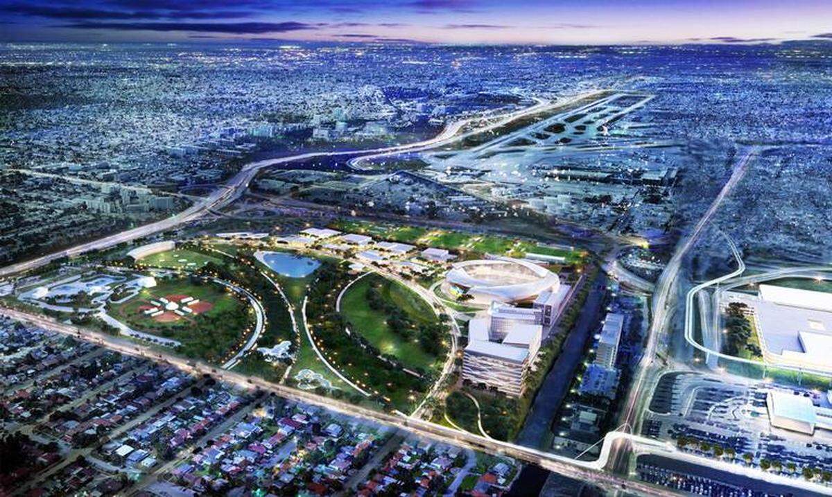 Jorge Mas, a partner with David Beckham in his effort to launch a Miami Major League Soccer franchise, released images of a proposed soccer complex near Miami International Airport on Sunday