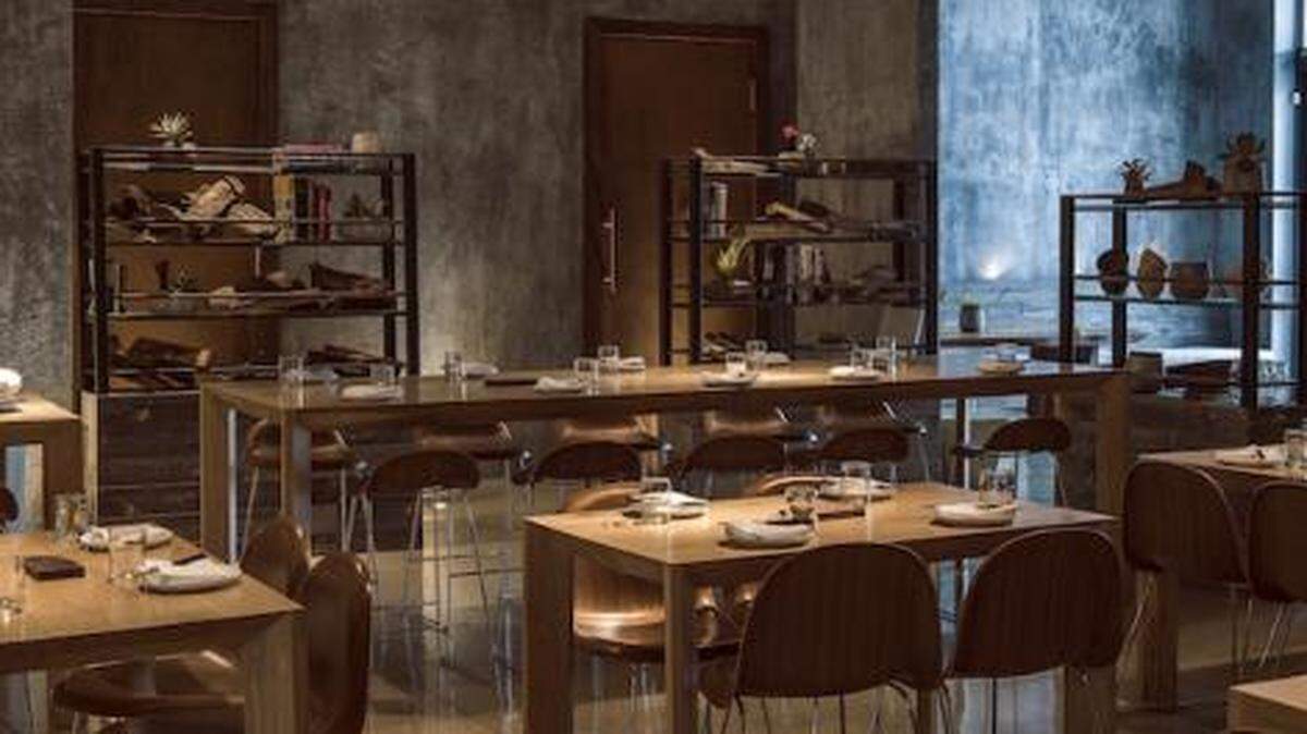 The dining room at Kyu in Wynwood