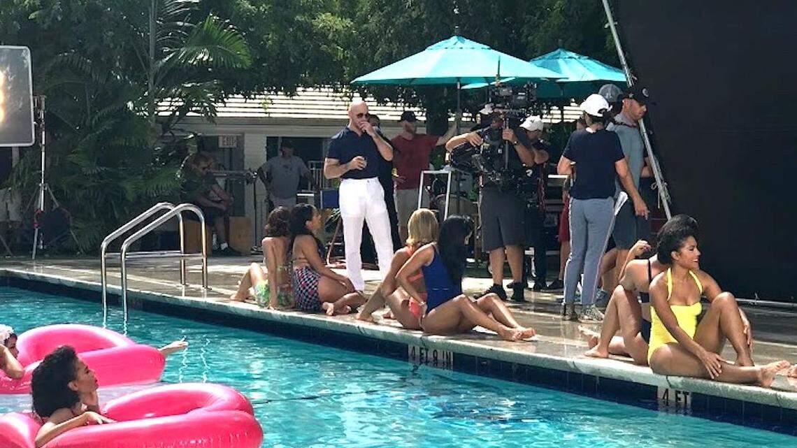 Pitbull Pitbulls in his new video, shot at The Vagabond Motel
