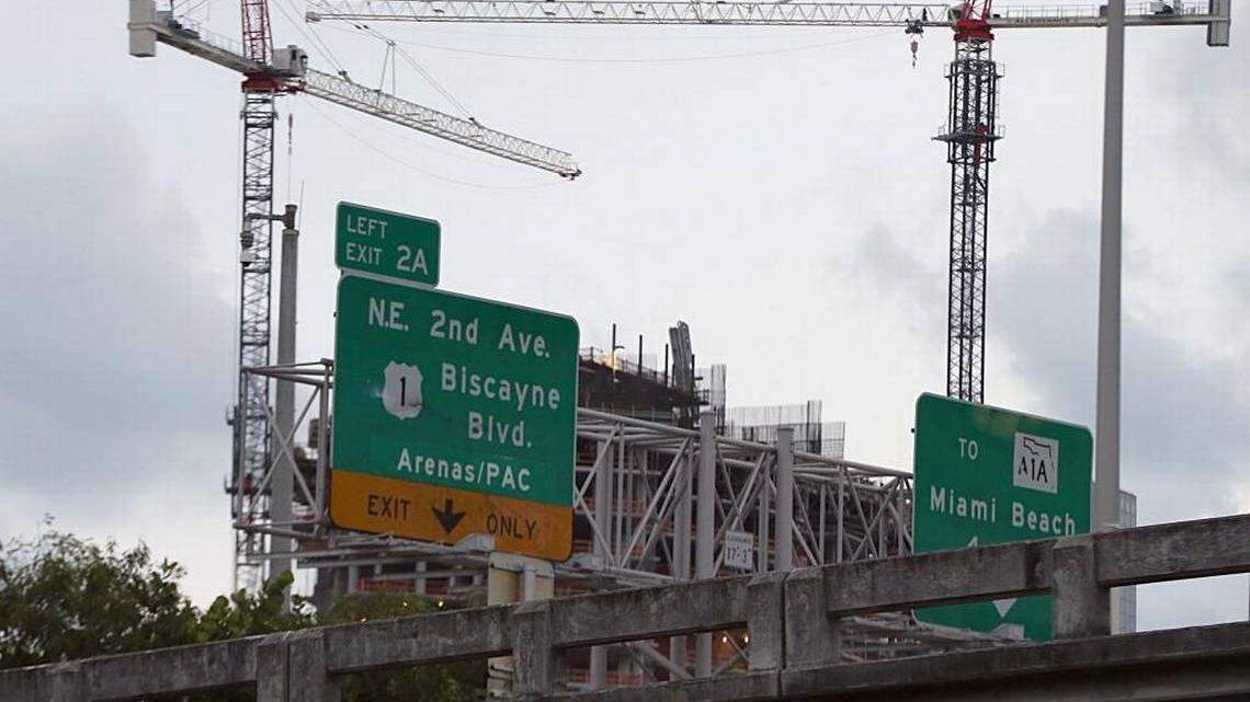 Miami officials warned before Hurricane Irma to avoid areas near construction cranes, saying thatg cranes in downtown Miami cannot withstand a Category 5 hurricane ,on September 05, 2017.