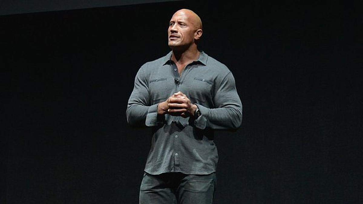 LAS VEGAS, NV - MARCH 24: Dwayne ‘The Rock’ Johnson speaks onstage during CinemaCon 2014 Off and Running: Opening Night Studio Presentation from Paramount Pictures at Caesars Palace during CinemaCon 2014 on March 24, 2014 in Las Vegas, Nevada. (Photo by Alberto E. Rodriguez/Getty Images for CinemaCon)