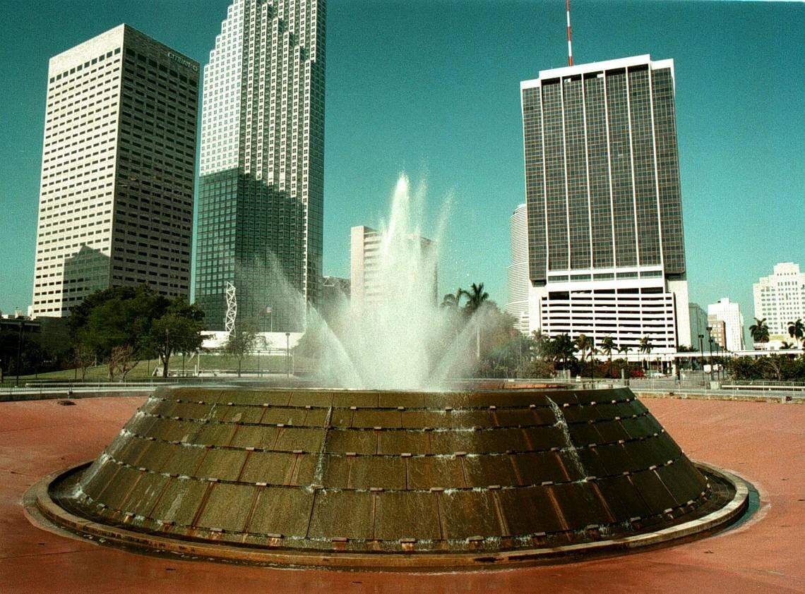 In 1999, the Pepper fountain in Bayfront Park in downtown Miami was running at half of its power to save money.