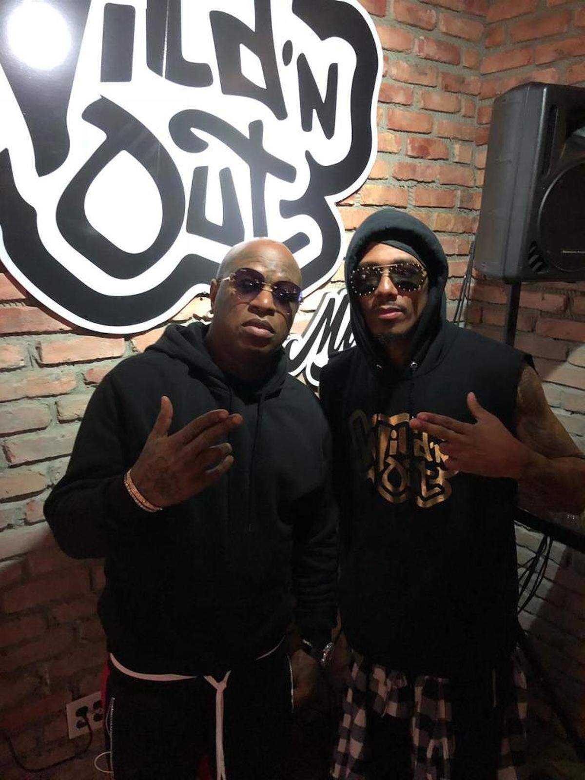 Birdman and Nick Cannon celebrate the opening of Wild 'N Out