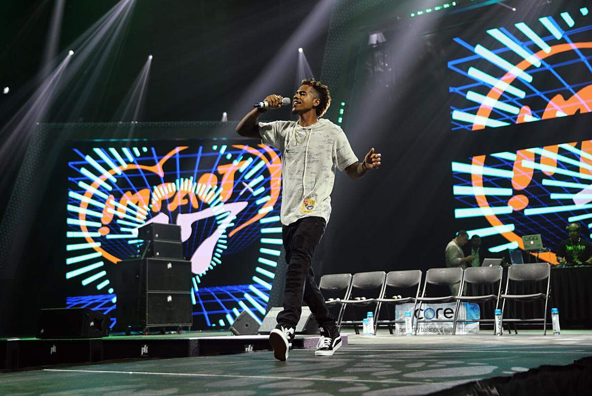 Artist Juan Disemo, of Broward, performs during the IMPACT '17 Conference, a one-day annual event centered around music, technology, fashion and art, at the University of Miami Watsco Center in Coral Gables on Thursday June 29, 2017.