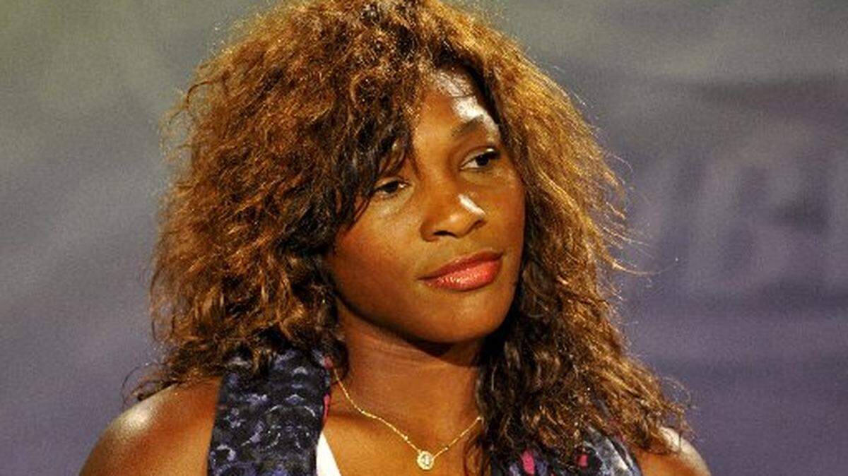 Serena Williams attends a press conference at Wimbledon