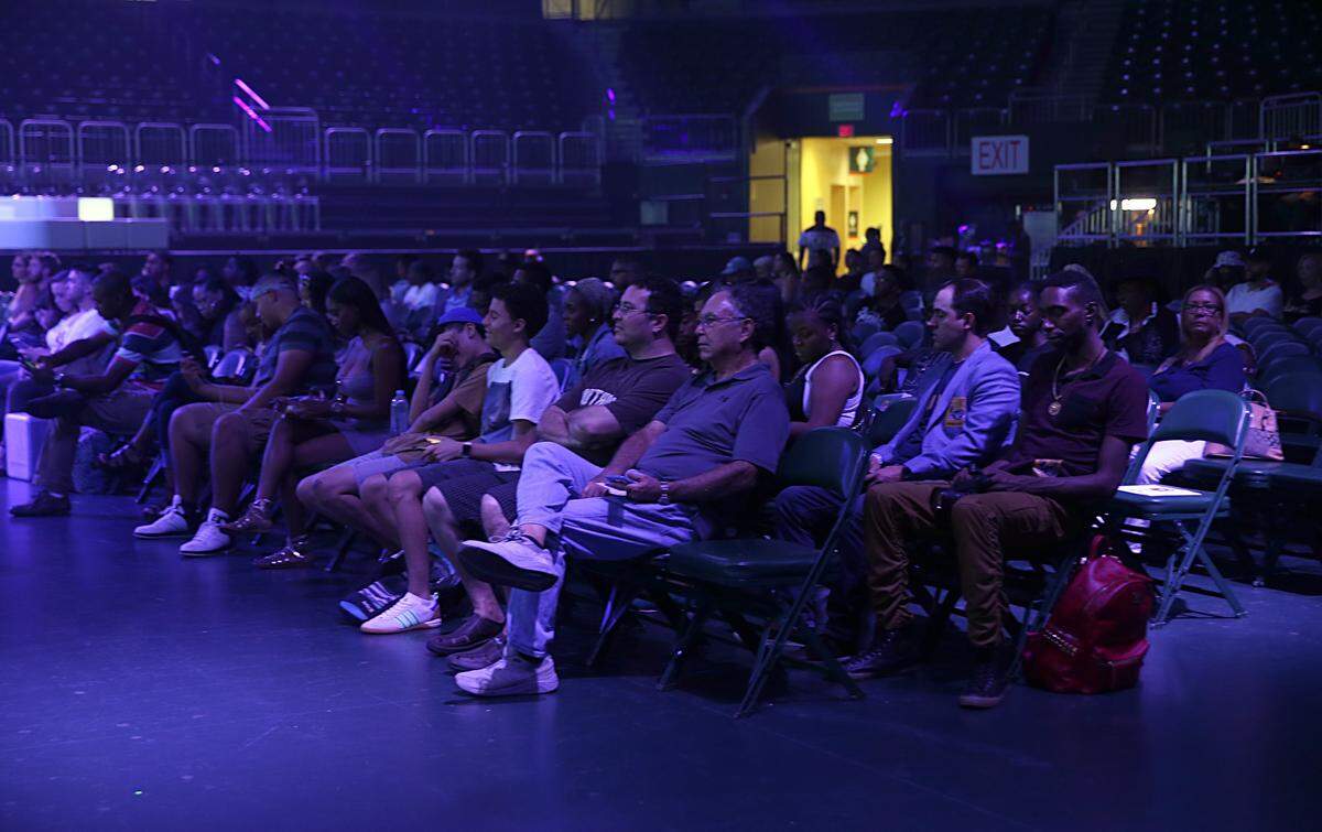 Attendees during a round of panels at the IMPACT '17 Conference, a one-day annual event centered around music, technology, fashion and art, at the University of Miami Watsco Center in Coral Gables on Thursday June 29, 2017.