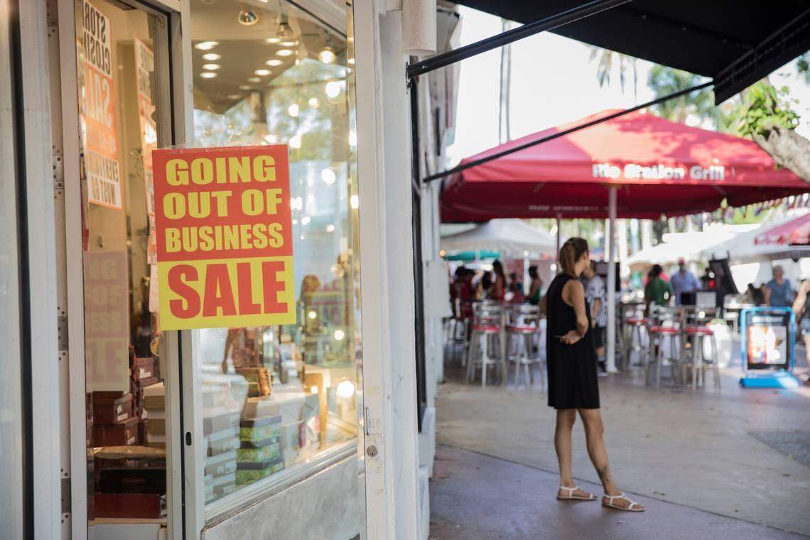 The Shoe Shop, a small business at 635 Lincoln Road on South Beach. The store will close its doors permanently by August.