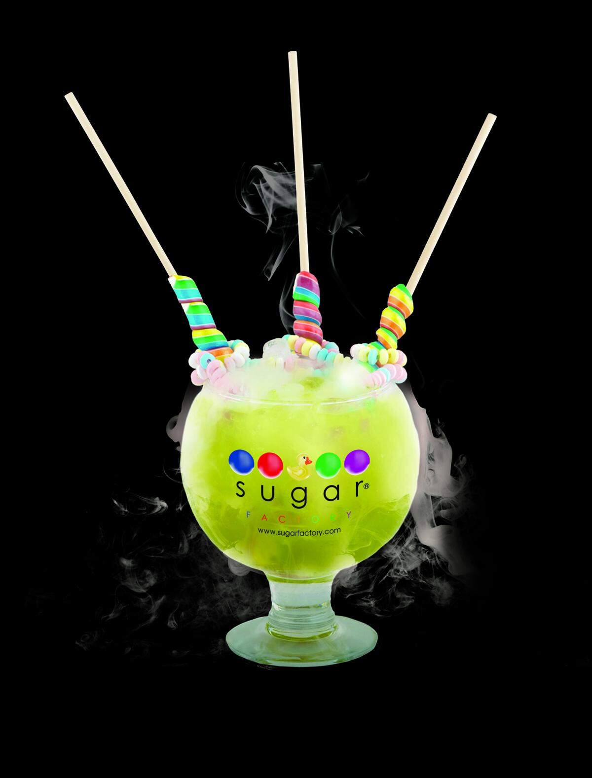 The Lollipop Passion Goblet at Sugar Factory is a tropical miracle.