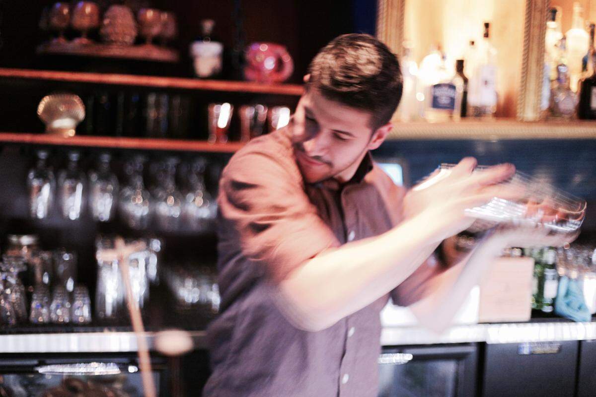 Anthony Acuna, mixing it up at Nancy, Little Havana's first craft cocktail bar.