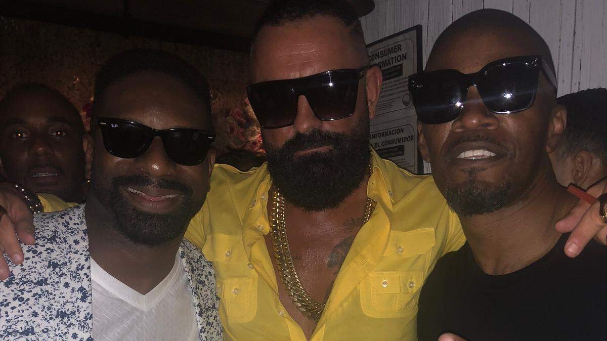 PHOTO ID (L TO R): DJ Irie, Roman Jones (Kiki owner), Jamie Foxx