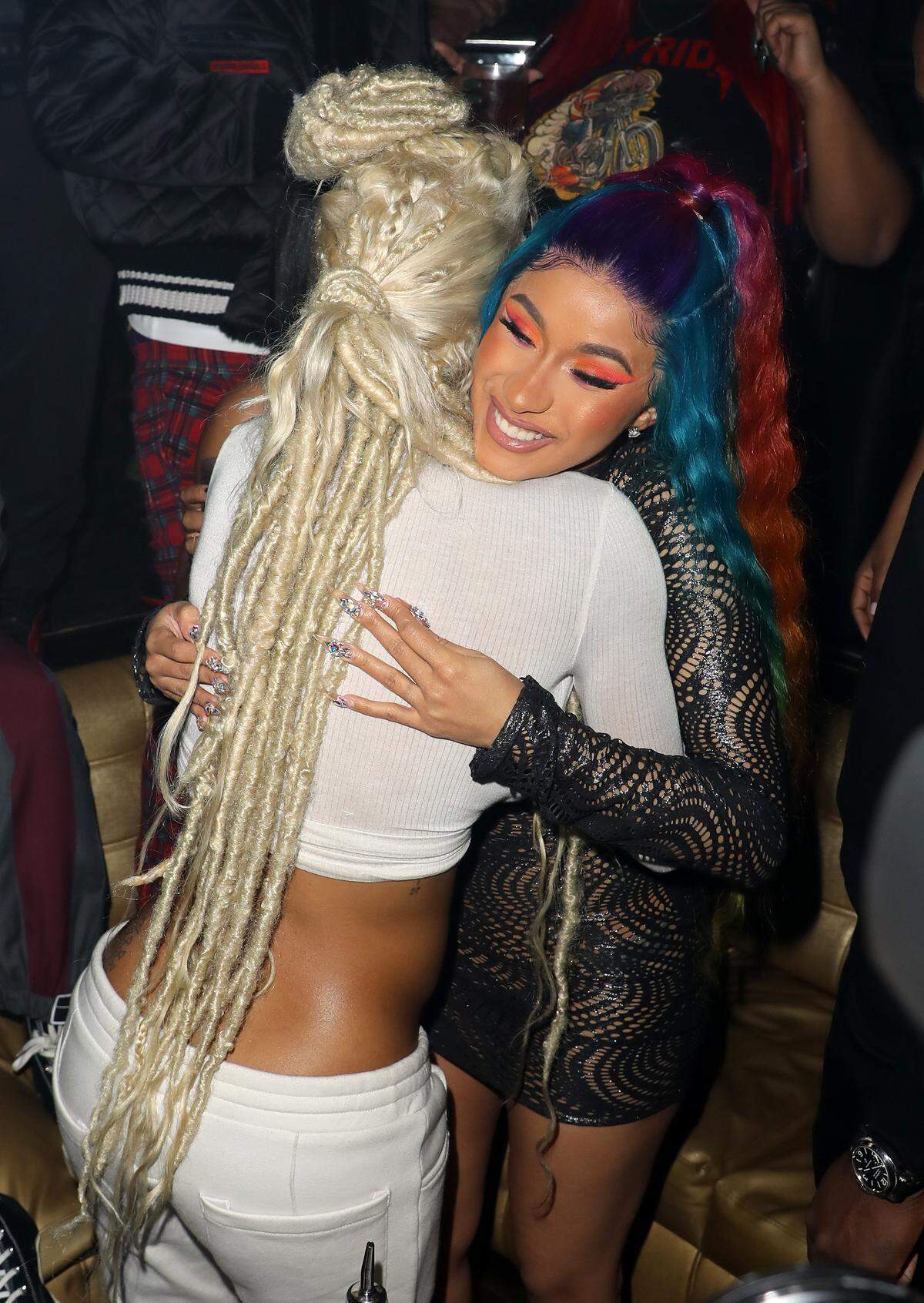 Teyana Taylor and Cardi B make an appearance at E11EVEN MIAMI during Art Basel 2018