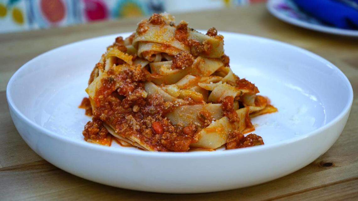 Rabbit Bolognese at Casa Isola by Pubbelly founder Jose Mendín