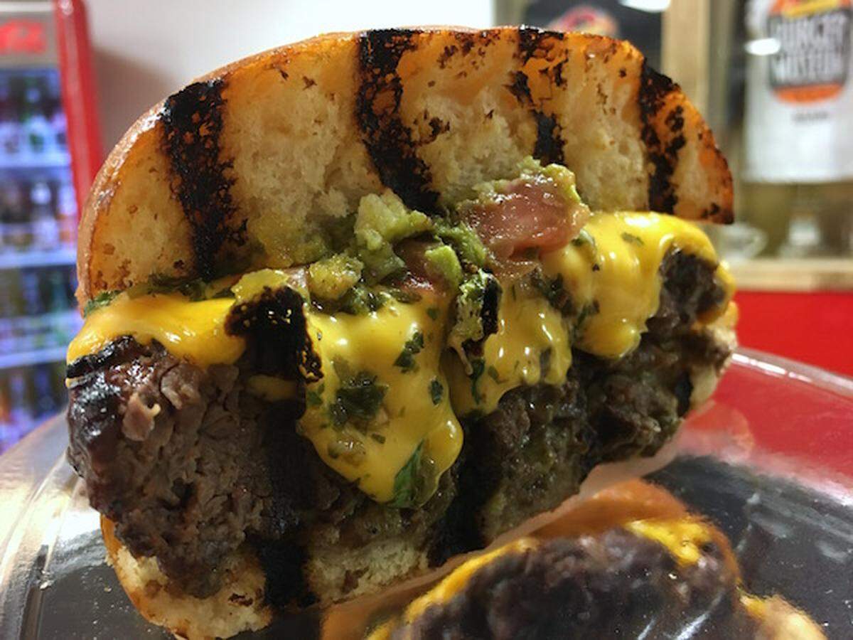 Bocas Grill's  Le Cesar with chimichurri sauce.