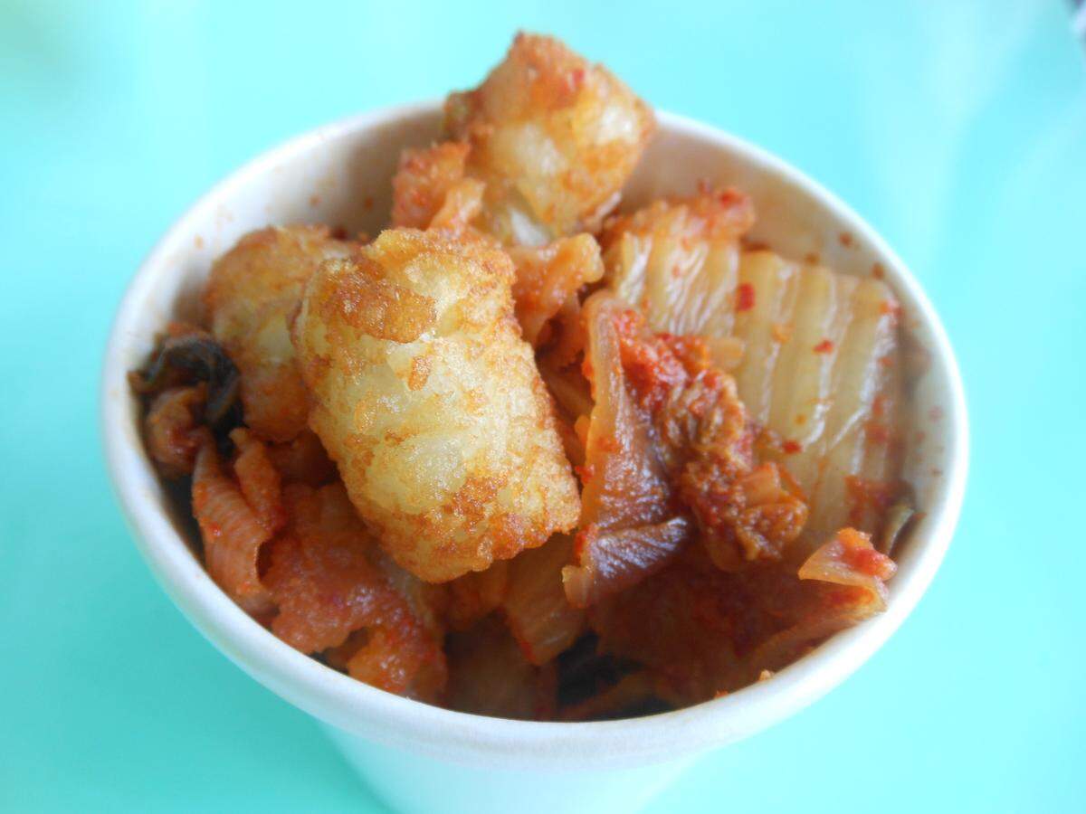 Tater tots with kimchi at CombinAsian in Wynwood