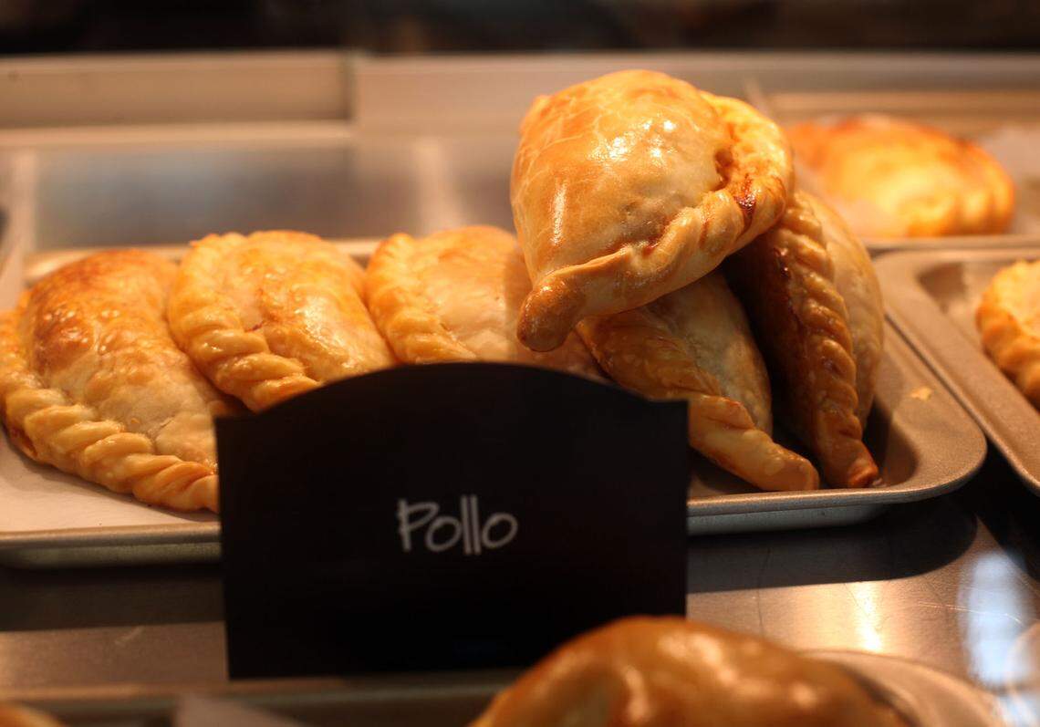 Chicken empanadas displayed in the Sergio’s Restaurant in Hialeah inside the Wal-Mart store in Hialeah Gardens. (Angel Valentin/Miami Herald)