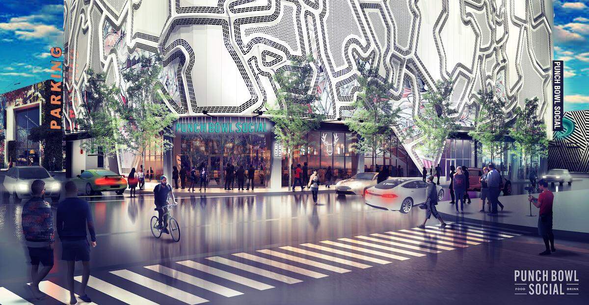 Punch Bowl Social's 23,000 square feet of space will be part of the newly constructed Wynwood Garage.