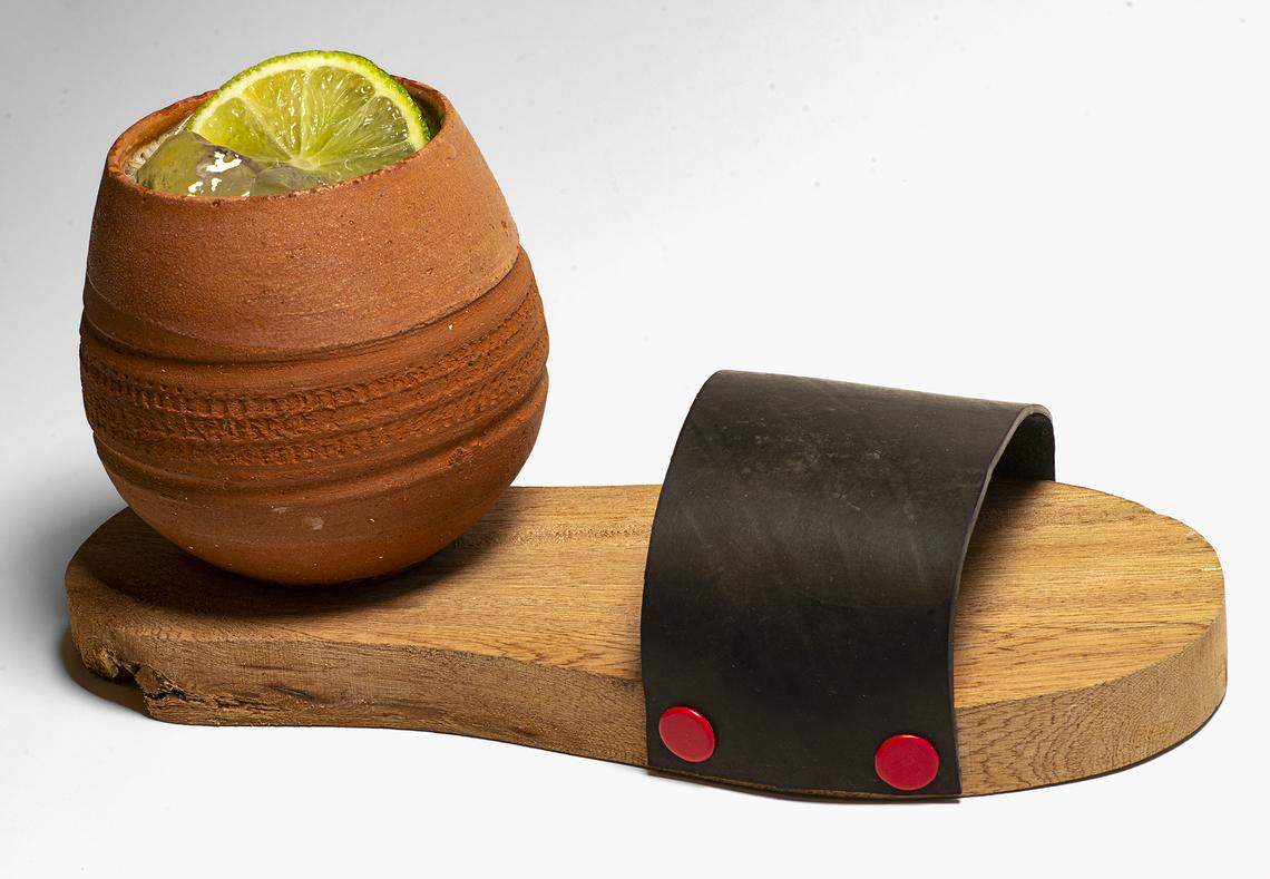 Cachaca, ginger-honey syrup and lime juice make up La Chancleta.