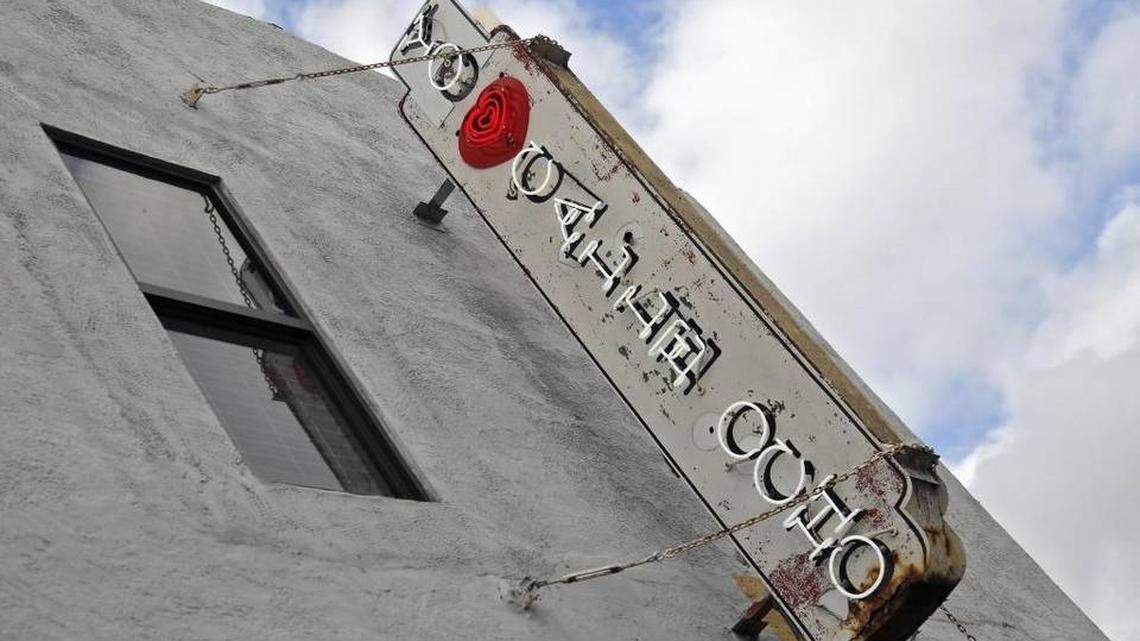 The sign over Union Beer Store lights up with the message that many new Calle Ocho business owners say has brought them to Little Havana: I love Calle Ocho. CARL JUSTE cjuste@miamiherald.com