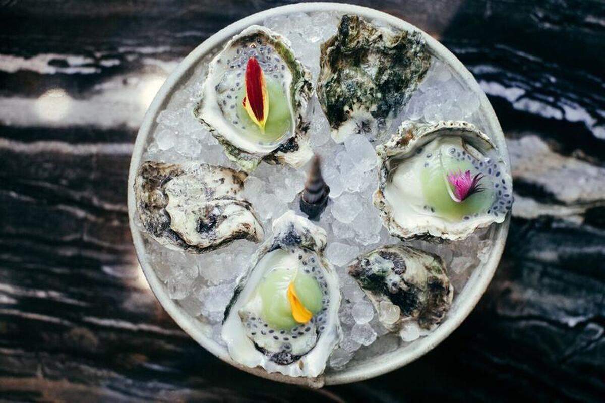 Kumamoto oysters in yuzu puree are on the menu at Monkitail.