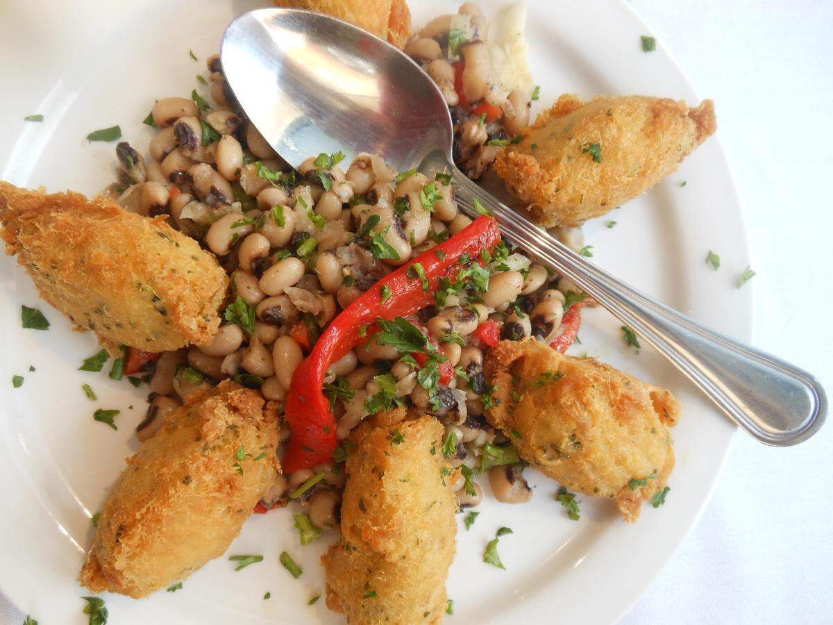Codfish croquettes with black eye peas from Old Lisbon.
