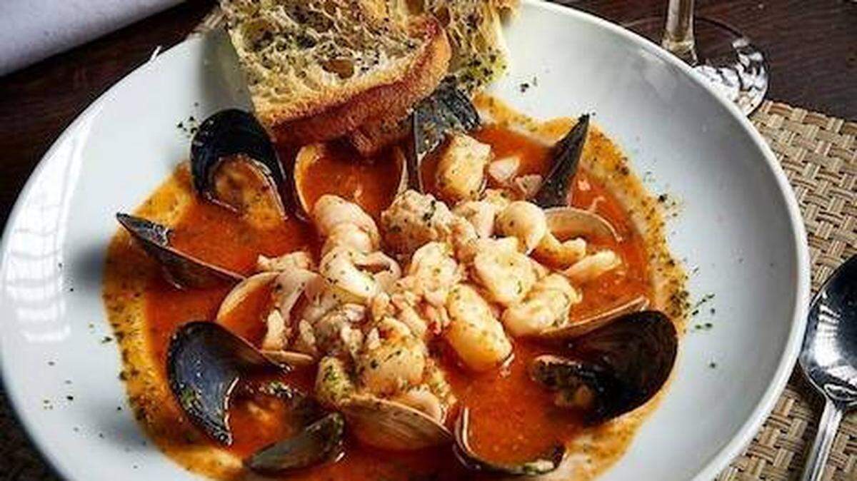 Due Baci's zuppa di pesce is a standout dish.