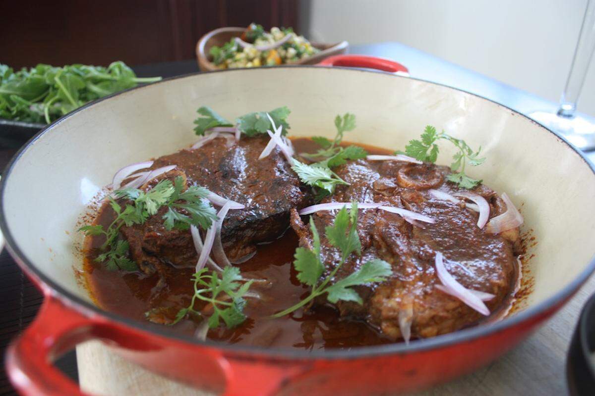 A chipotle lamb dish by chef Aaron Brooks at Edge Steak and Bar in Miami.