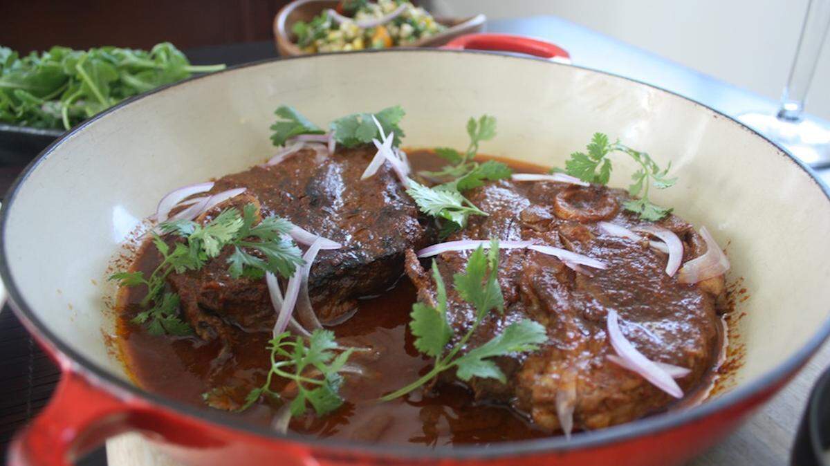 A chipotle lamb dish by chef Aaron Brooks at Edge Steak and Bar in Miami.