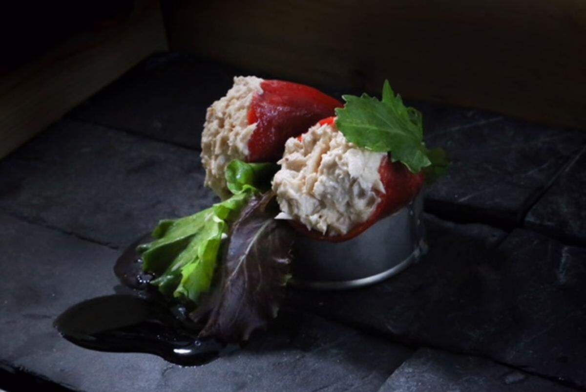 Roasted piquillo peppers stuffed with tuna salad at NQC