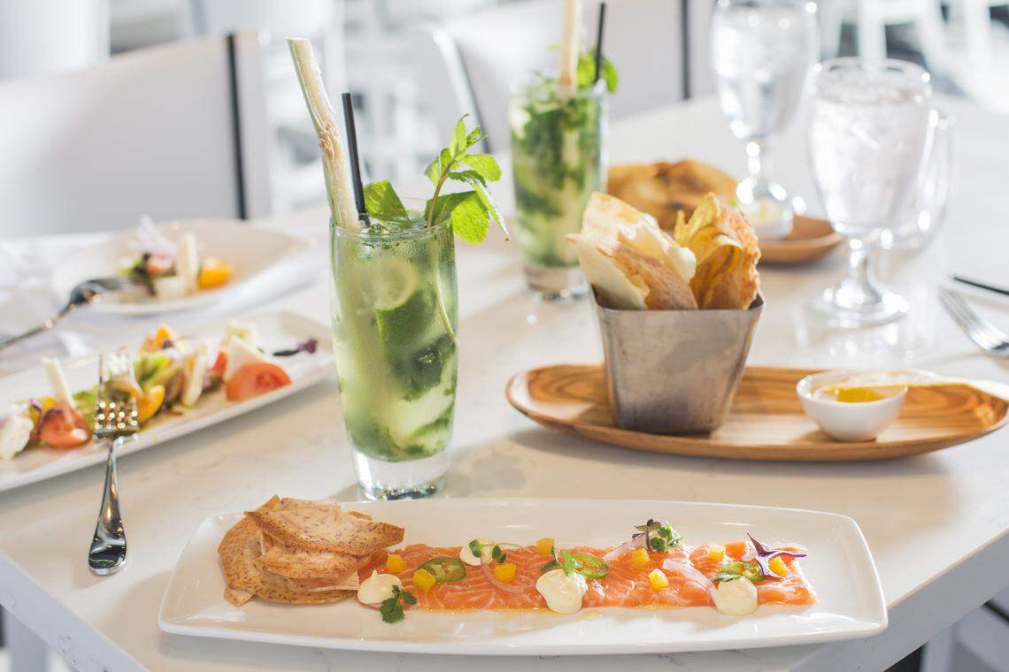 The Salmon Tiradito at Estefan's Kitchen.