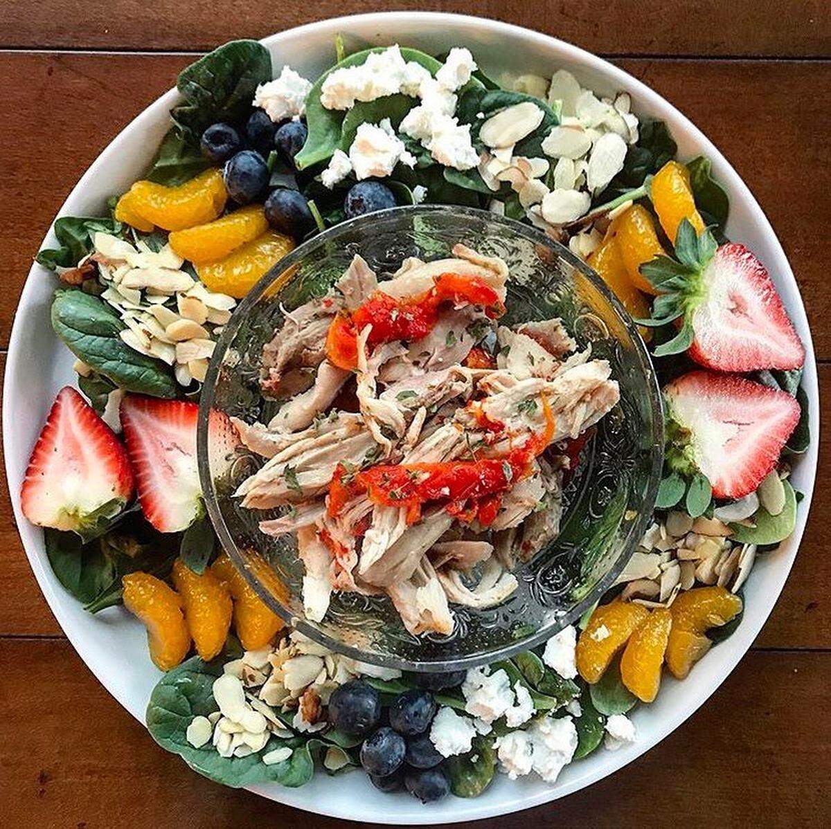 Fruit and chicken salad at La Social
