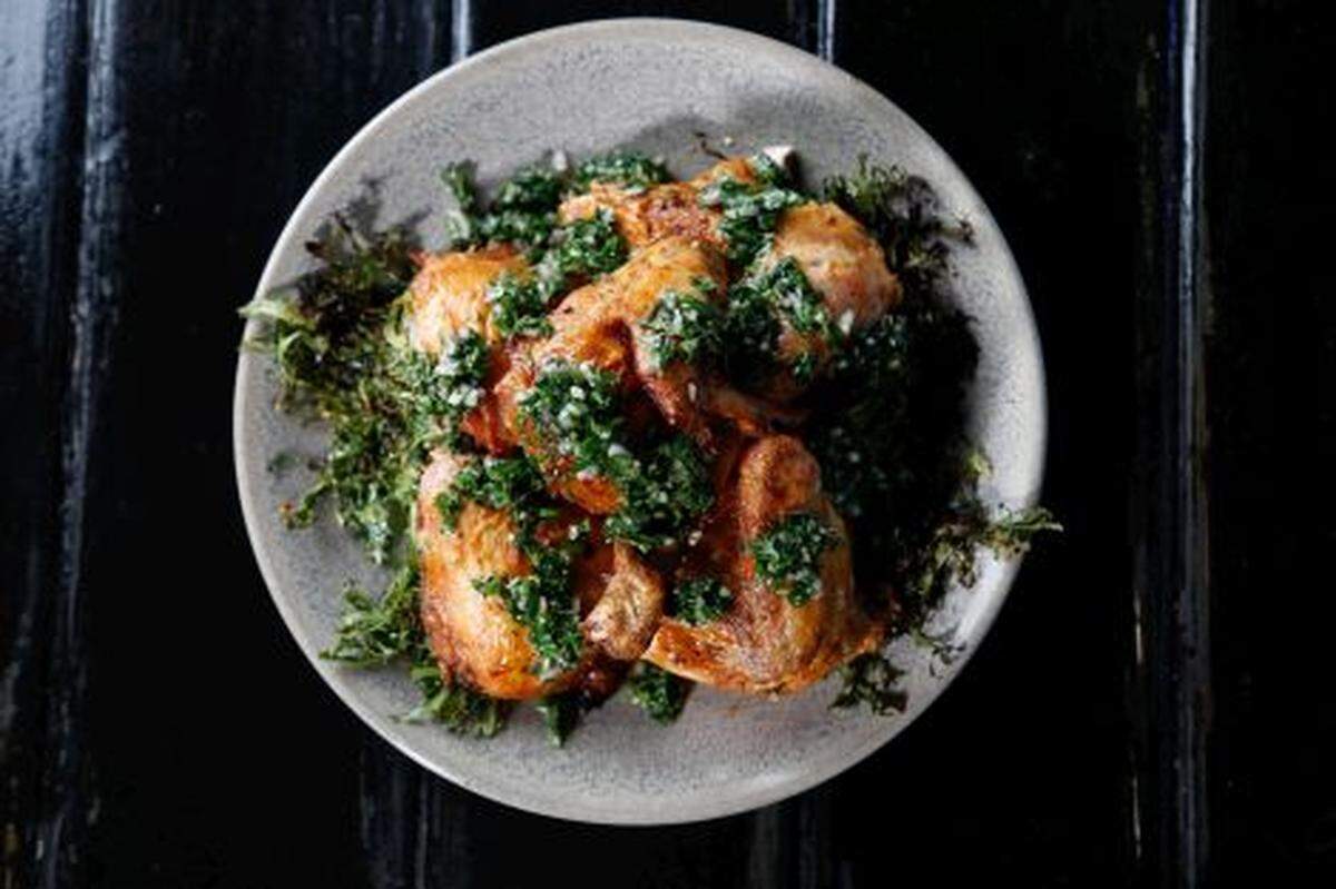 Oven-roasted chicken at Glass &amp; Vine (Contributed)