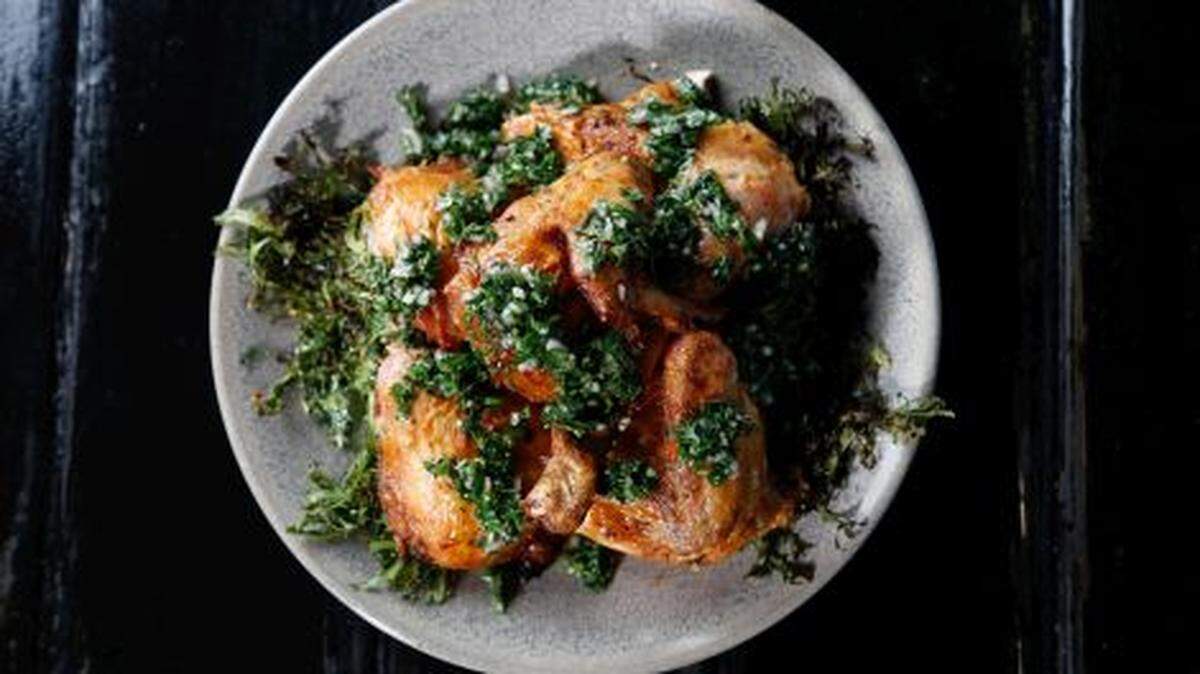 Oven-roasted chicken at Glass &amp; Vine (Contributed)